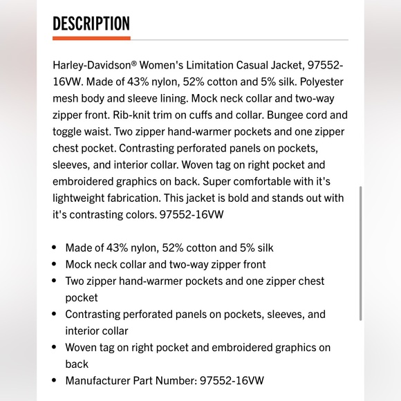 Harley Davidson women’s Limitation Contrasting Casual Jacket - Picture 3 of 16